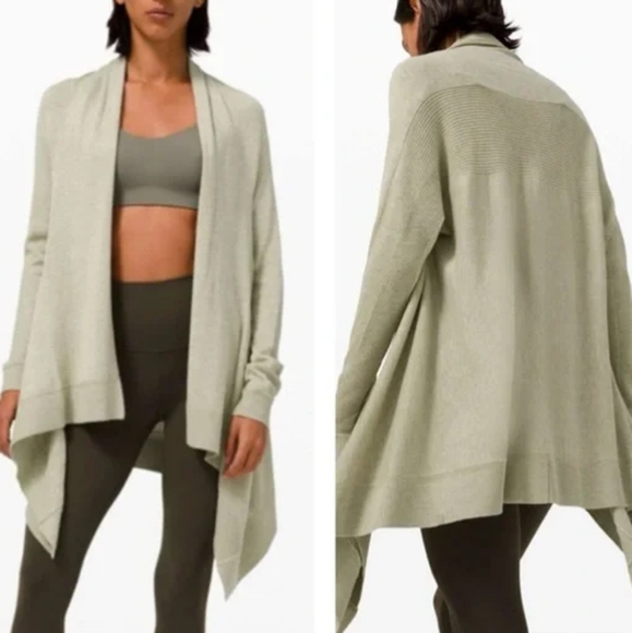 Lululemon Cashlu Knit Wrap Heathered Rosemary Green - Picture 1 of 8